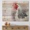 Designart - White Columbia Brahma Rooster Bird - Traditional Print on Natural Pine Wood